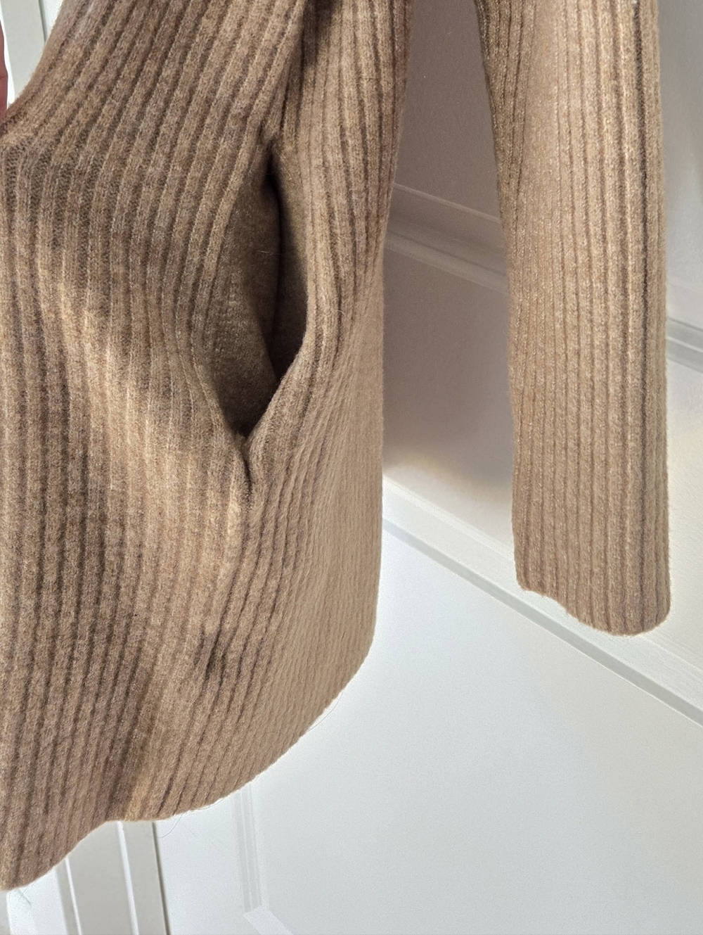 Banana Republic Tan Open-Front Ribbed Cardigan Sz S - Picture 7 of 13